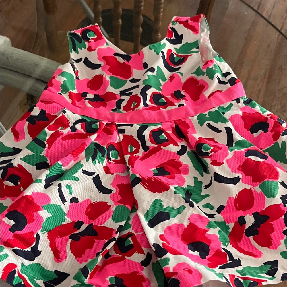 1989 Place Floral Dress - Pink, Green, White